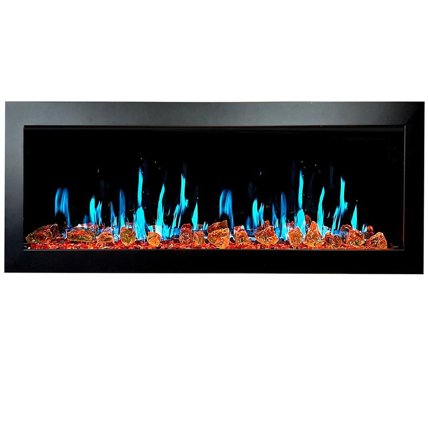 Litedeer Latitude II 48" Seamless Push-In Electric Fireplace with Reflective Fire Glass (Luster Copper)
