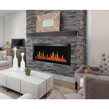 Litedeer Latitude II 48" Seamless Push-In Electric Fireplace with Reflective Fire Glass (Luster Copper)