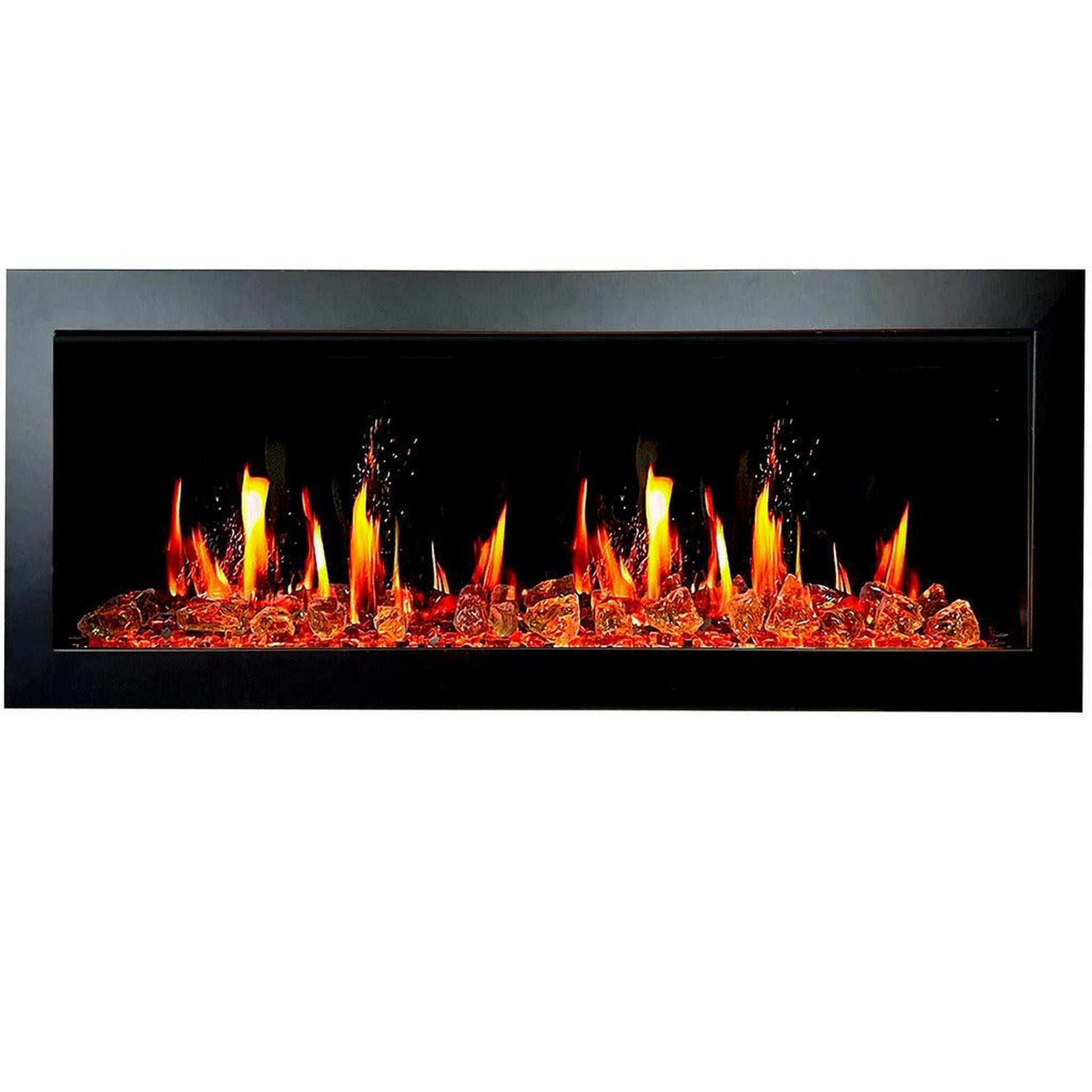 Litedeer Latitude II 48" Seamless Push-In Electric Fireplace with Reflective Fire Glass (Luster Copper)