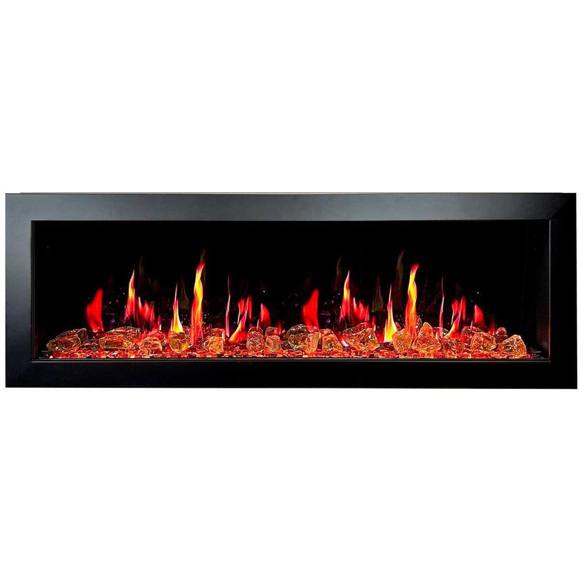Litedeer Latitude II 58" Seamless Push-In Electric Fireplace with Reflective Fire Glass (Luster Copper)