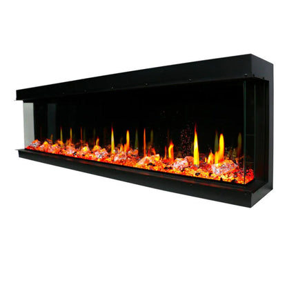 Litedeer Warmcastle 72" 3-Sided Vent-Free Smart WiFi-Enabled Electric Fireplace