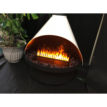 Malm Zircon 34" Freestanding Electric Aquafire Fireplace With Remote Control and RAL 8024 49/66060 Powder Coat Top and Base