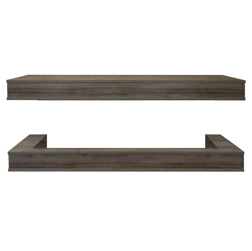 Modern Flames Driftwood Gray Studio Suite Floating Mantel Set for 80" Landscape Pro Multi Fireplace