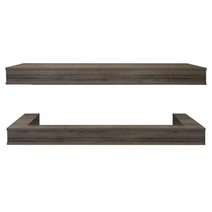 Modern Flames Driftwood Gray Studio Suite Floating Mantel Set for 80" Landscape Pro Multi Fireplace