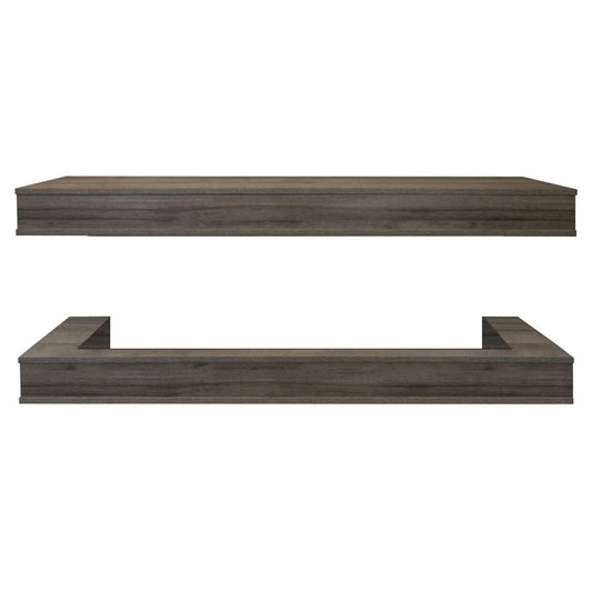 Modern Flames Driftwood Gray Studio Suite Floating Mantel Set for 80" Landscape Pro Multi Fireplace