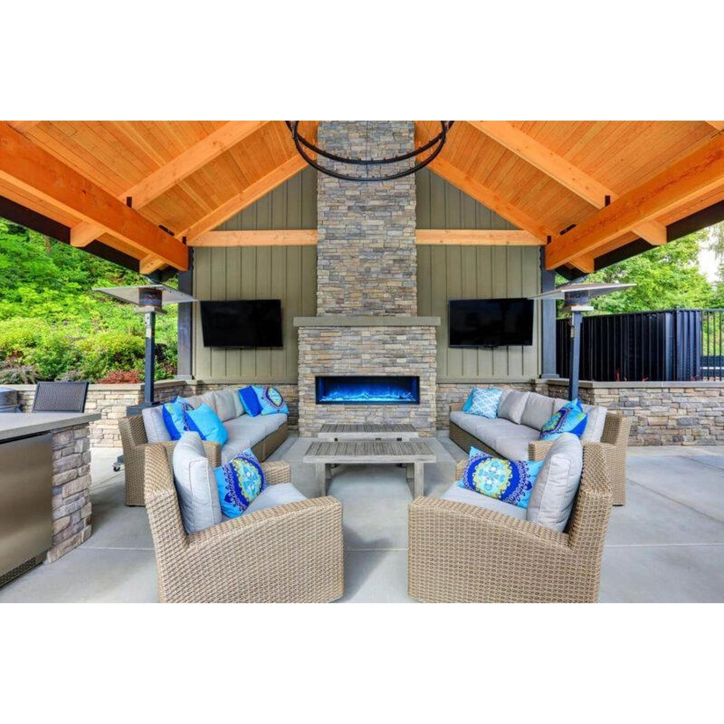 Modern Flames Landscape Pro 120" Multi-Sided Built-in Electric Fireplace