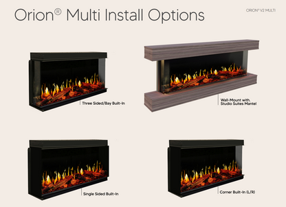 Modern Flames Orion Multi V2 120" Built-in / Wall-Mounted Virtual LCD Electric Fireplace