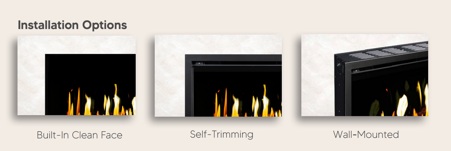 Modern Flames Orion Slim V2 100" Built-in / Wall-Mounted Virtual LCD Electric Fireplace
