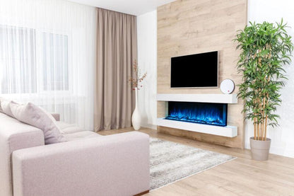 Modern Flames Weathered Walnut Studio Suite Floating Mantel Set for 80" Landscape Pro Multi Fireplace