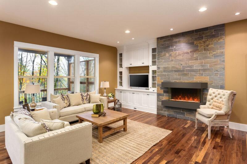 Modern Flames Weathered Walnut Studio Suite Floating Mantel Set for 80" Landscape Pro Multi Fireplace