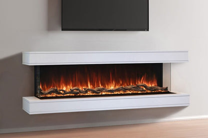 Modern Flames Weathered Walnut Studio Suite Floating Mantel Set for 80" Landscape Pro Multi Fireplace