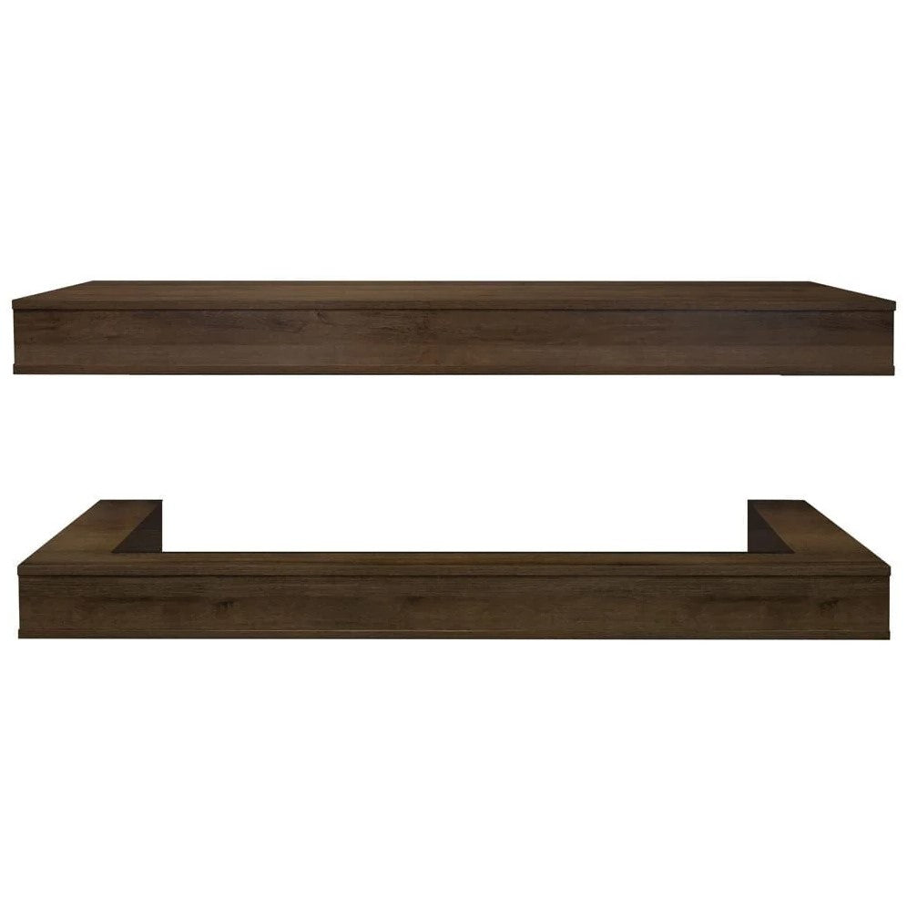 Modern Flames Weathered Walnut Studio Suite Floating Mantel Set for 80" Landscape Pro Multi Fireplace
