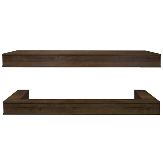 Modern Flames Weathered Walnut Studio Suite Floating Mantel Set for 80" Landscape Pro Multi Fireplace