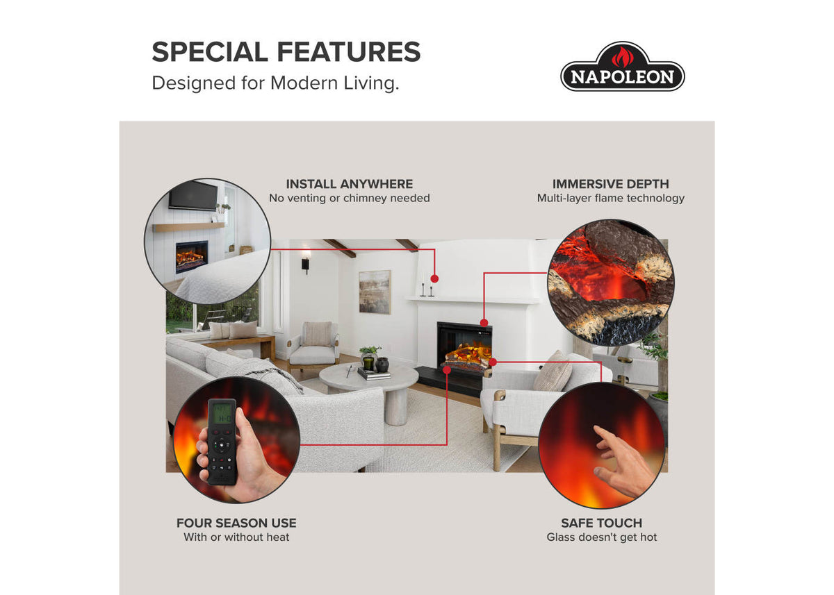 Napoleon Rosedale 2 26" Built-in Electric Fireplace Insert