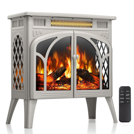 R.W.FLAME 24" Beige 500W-1500W Freestanding Electric Fireplace Stove