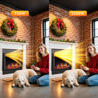 R.W.FLAME 36" Black 750W-1500W Electric Fireplace Insert With Adjustable Flame Colors, Brightness, Touch Panel and Remote Control