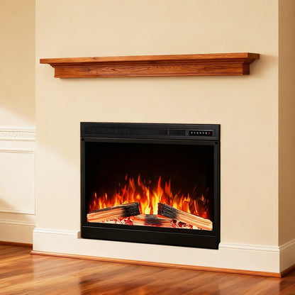 R.W.FLAME 36" Black 750W-1500W Electric Fireplace Insert With Remote Adjustable Temperature and Flame