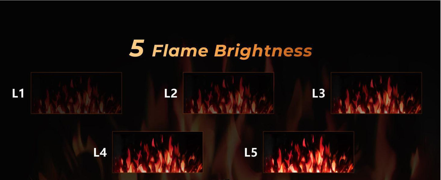R.W.FLAME 36" Black 750W-1500W Electric Fireplace Insert With Remote Adjustable Temperature and Flame