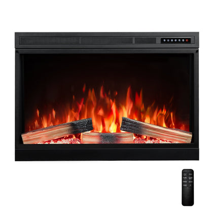 R.W.FLAME 36" Black 750W-1500W Electric Fireplace Insert With Remote Adjustable Temperature and Flame