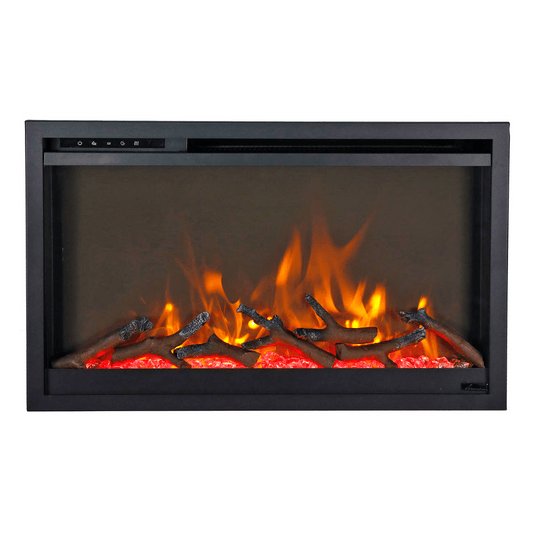 Remii by Amantii 26" Classic Extra Slim Built In Electric Fireplace with Black Steel Surround