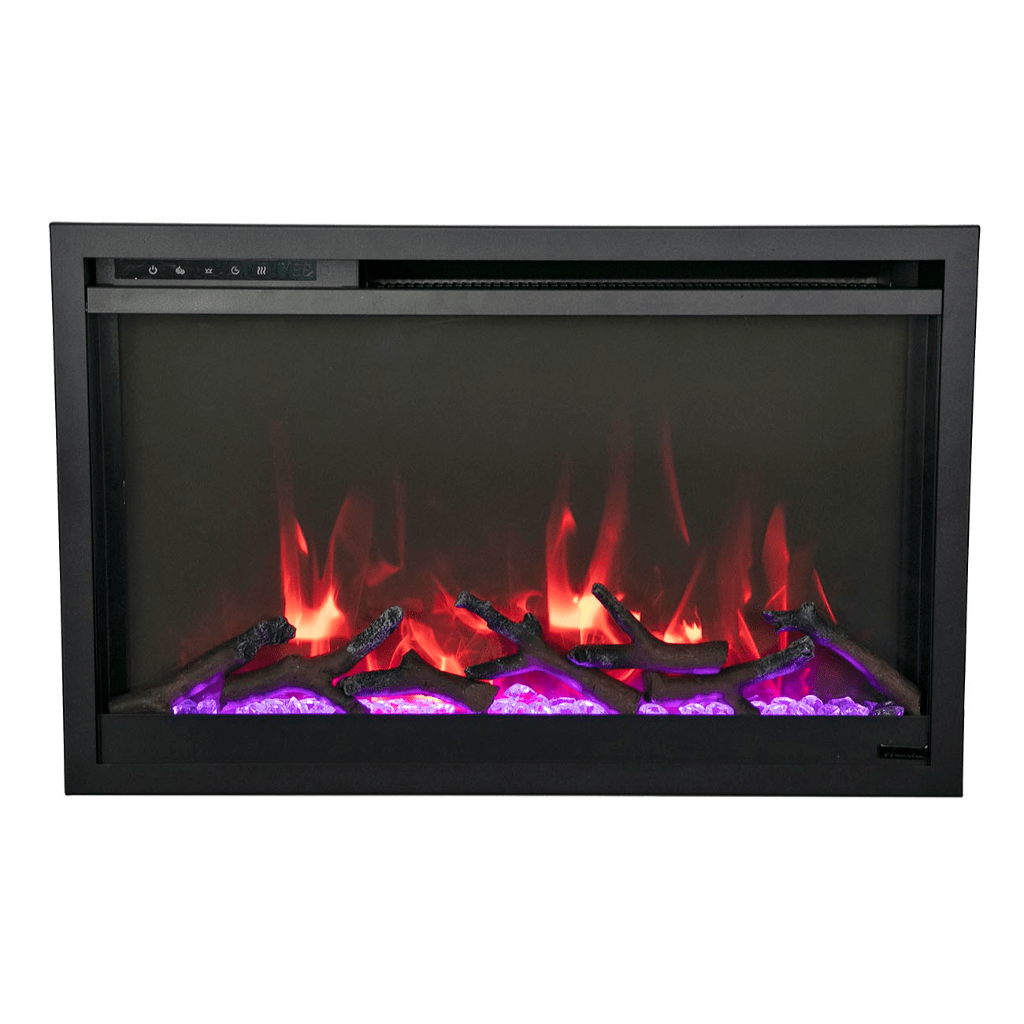 Remii by Amantii 30" Classic Extra Slim Built In Electric Fireplace with Black Steel Surround