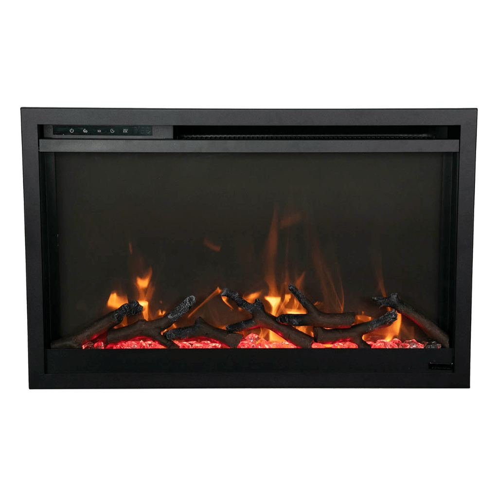 Remii by Amantii 30" Classic Extra Slim Built In Electric Fireplace with Black Steel Surround