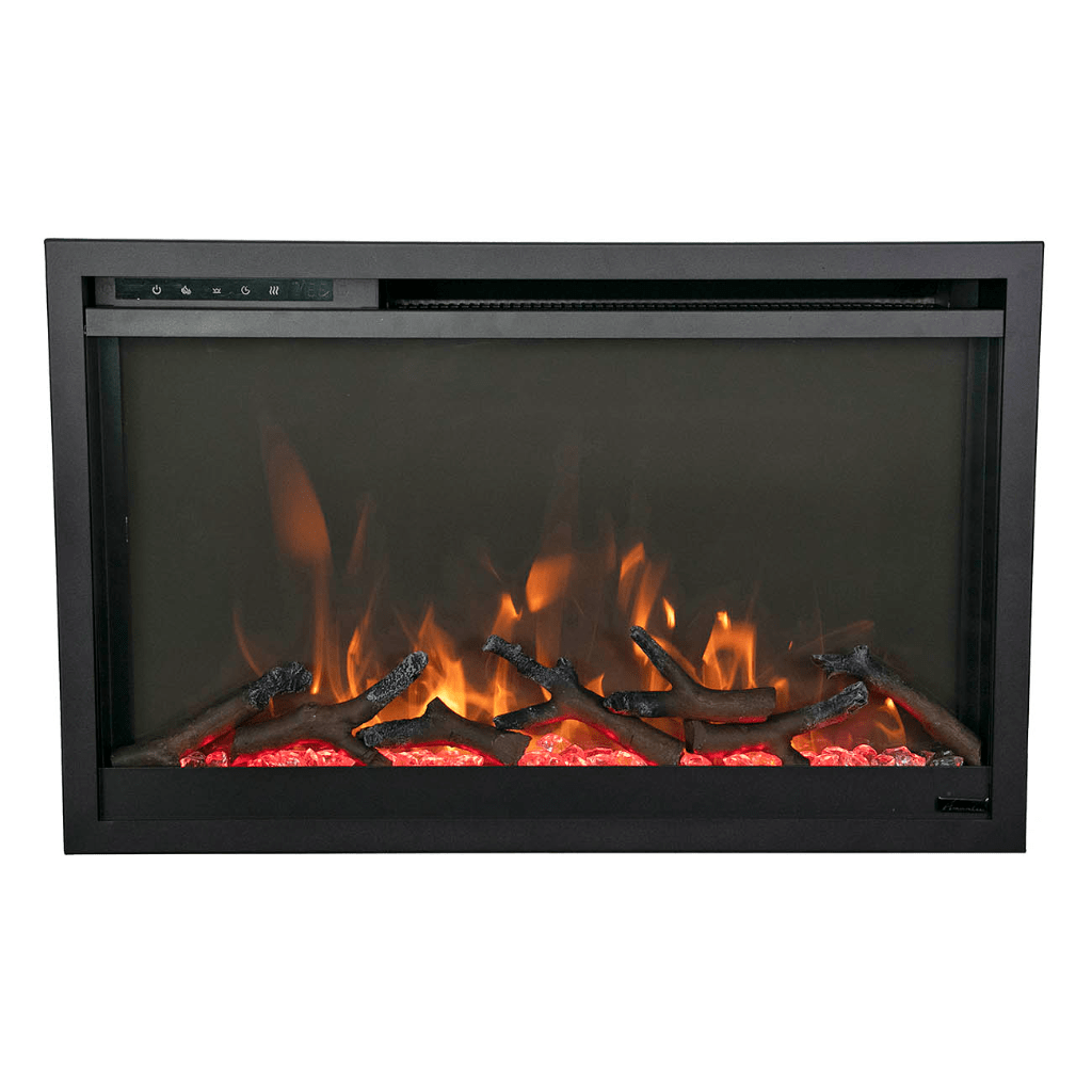 Remii by Amantii 30" Classic Extra Slim Built In Electric Fireplace with Black Steel Surround