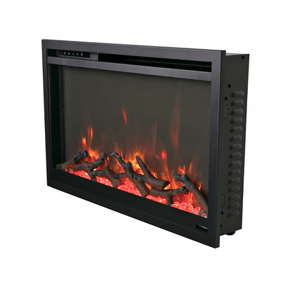 Remii by Amantii 30" Classic Extra Slim Built In Electric Fireplace with Black Steel Surround