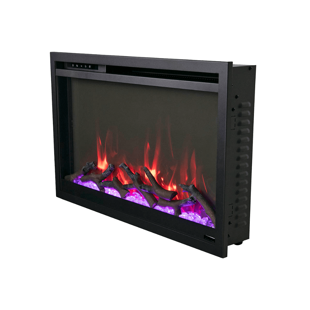 Remii by Amantii 30" Classic Extra Slim Built In Electric Fireplace with Black Steel Surround