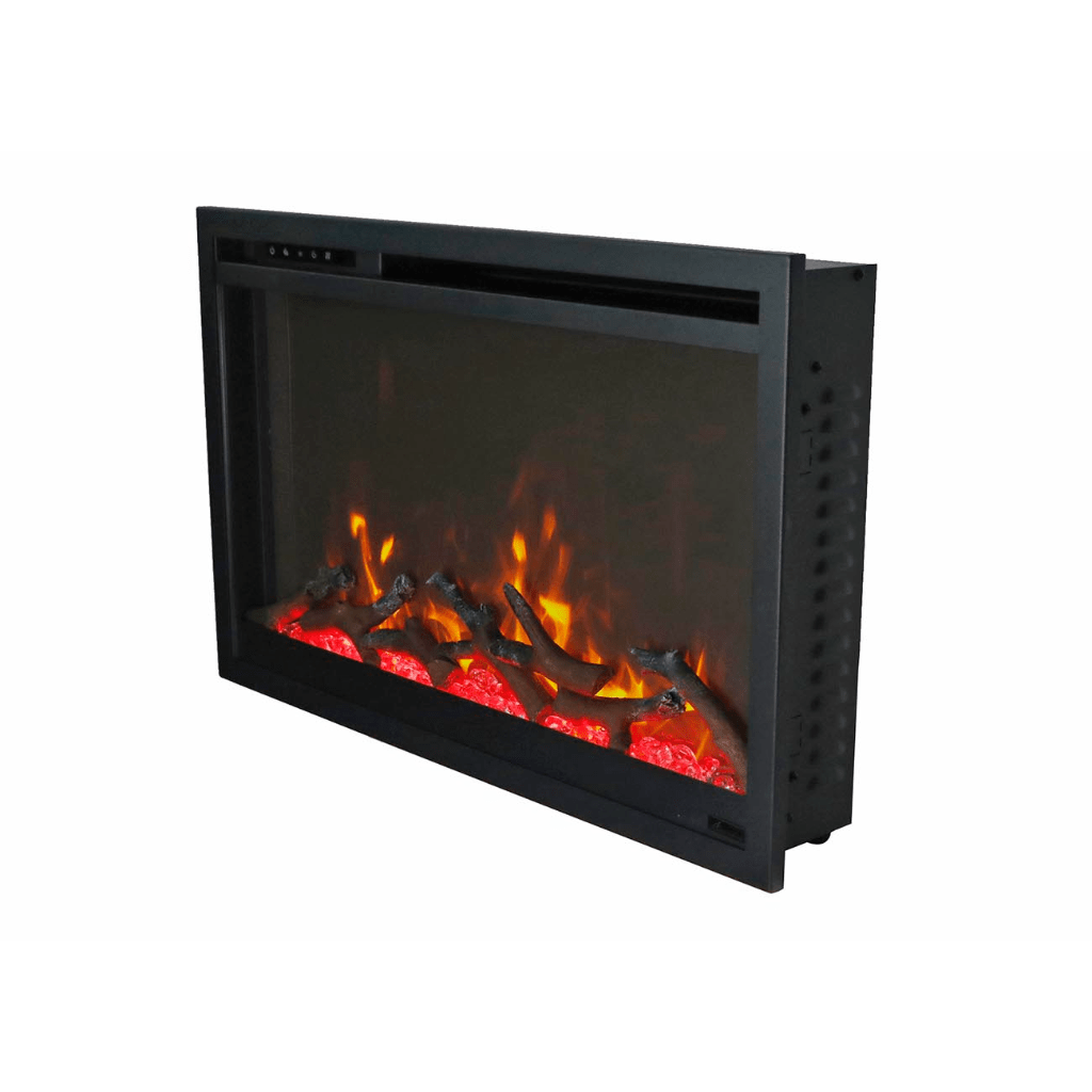 Remii by Amantii 30" Classic Extra Slim Built In Electric Fireplace with Black Steel Surround