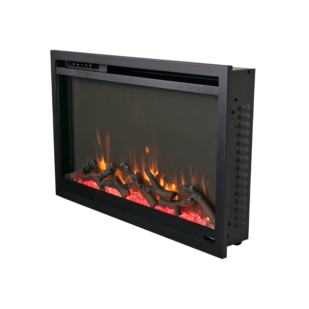 Remii by Amantii 30" Classic Extra Slim Built In Electric Fireplace with Black Steel Surround