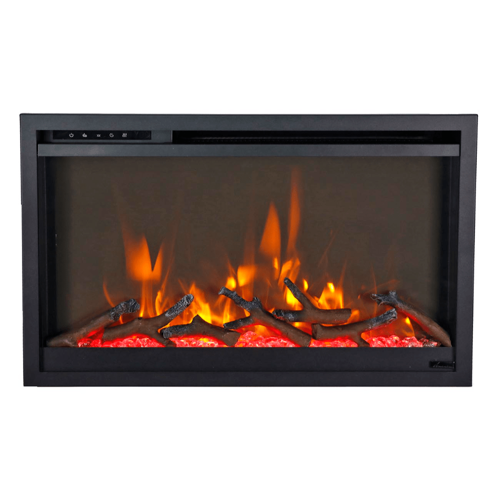 Remii by Amantii 30" Classic Extra Slim Built In Electric Fireplace with Black Steel Surround