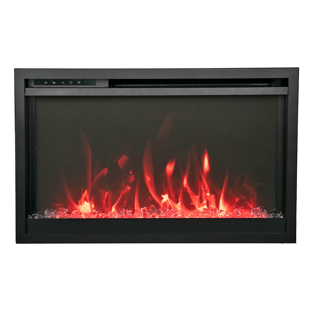 Remii by Amantii 30" Classic Extra Slim Built In Electric Fireplace with Black Steel Surround