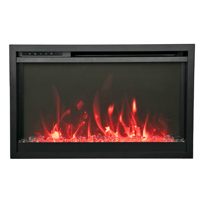 Remii by Amantii 30" Classic Extra Slim Built In Electric Fireplace with Black Steel Surround