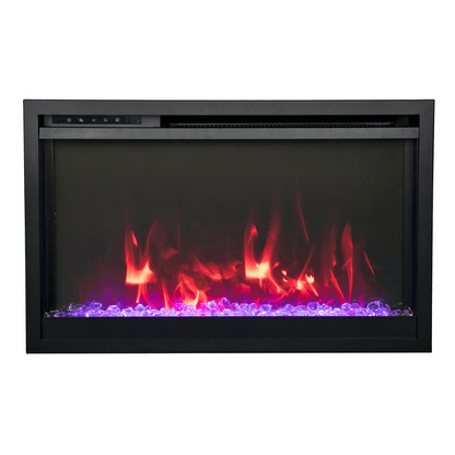 Remii by Amantii 30" Classic Extra Slim Built In Electric Fireplace with Black Steel Surround