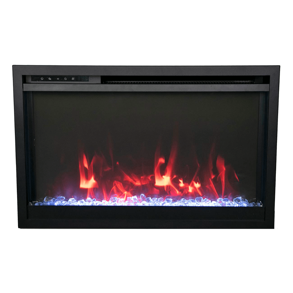 Remii by Amantii 30" Classic Extra Slim Built In Electric Fireplace with Black Steel Surround