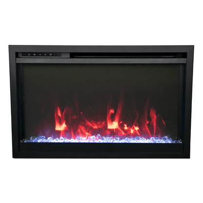 Remii by Amantii 30" Classic Extra Slim Built In Electric Fireplace with Black Steel Surround