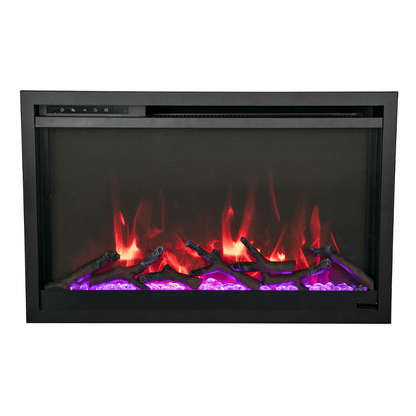 Remii by Amantii 30" Classic Extra Slim Built In Electric Fireplace with Black Steel Surround