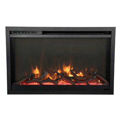 Remii by Amantii 30" Classic Extra Slim Built In Electric Fireplace with Black Steel Surround