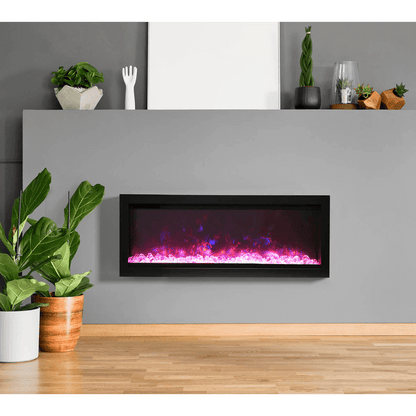 Remii by Amantii 34" WM-B Series Electric Fireplace with Glass and Black Steel Surround