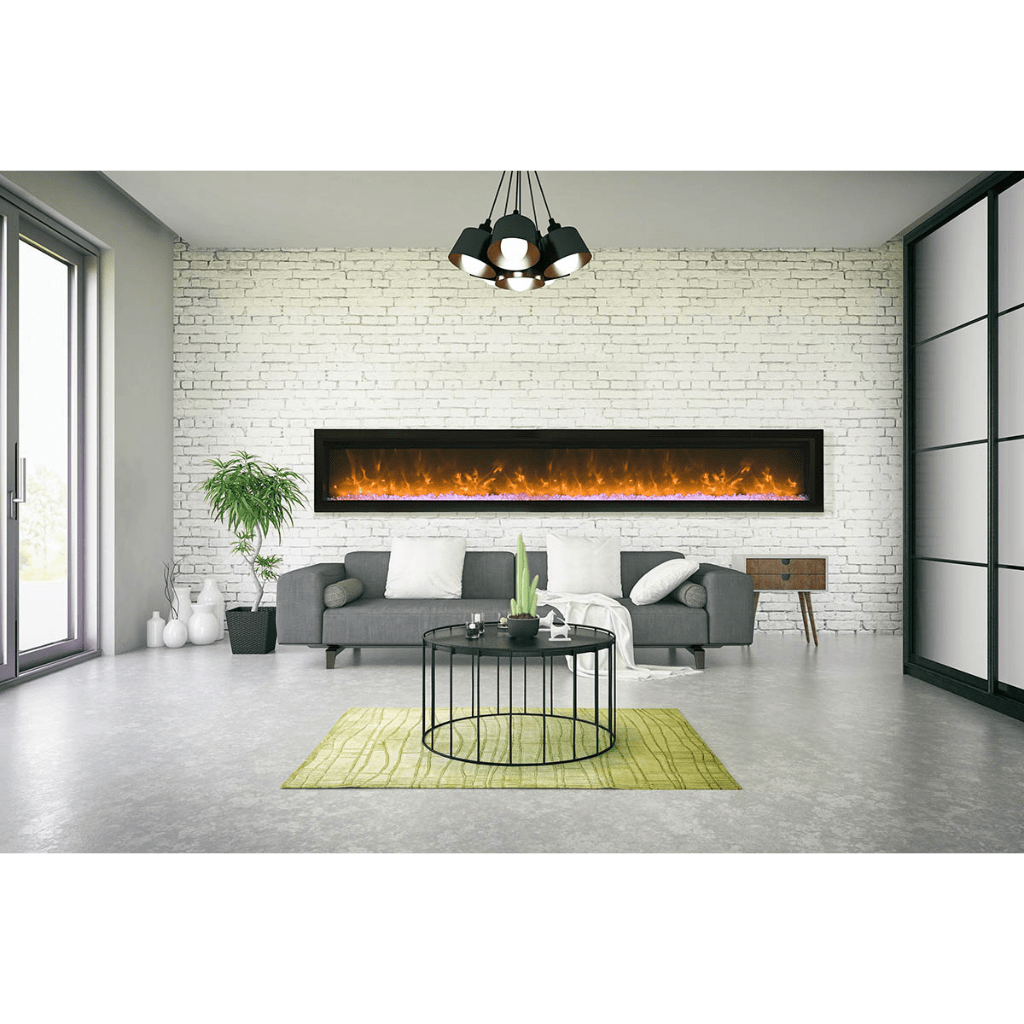 Remii by Amantii 34" WM-B Series Electric Fireplace with Glass and Black Steel Surround