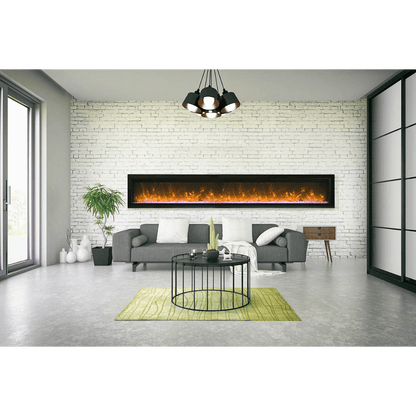 Remii by Amantii 34" WM-B Series Electric Fireplace with Glass and Black Steel Surround