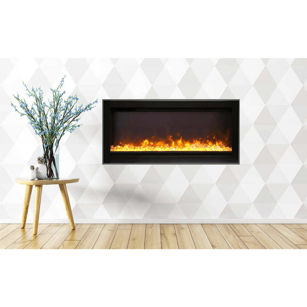 Remii by Amantii 34" WM-B Series Electric Fireplace with Glass and Black Steel Surround