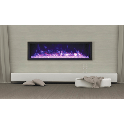 Remii by Amantii 35" Extra Slim Series Built-in Electric Fireplace with Black Steel Surround