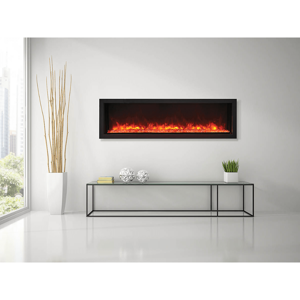 Remii by Amantii 35" Extra Slim Series Built-in Electric Fireplace with Black Steel Surround