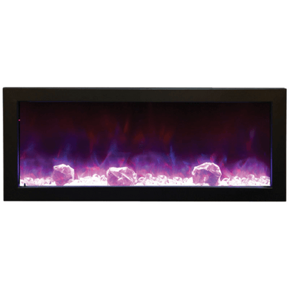 Remii by Amantii 35" Extra Slim Series Built-in Electric Fireplace with Black Steel Surround