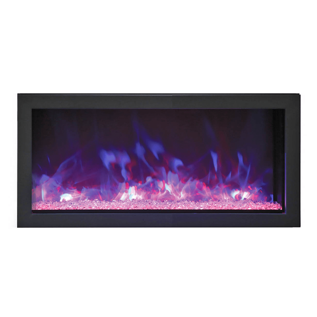 Remii by Amantii 35" Extra Slim Series Built-in Electric Fireplace with Black Steel Surround