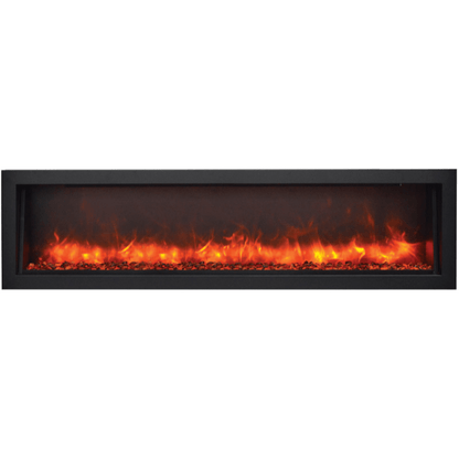 Remii by Amantii 35" Extra Slim Series Built-in Electric Fireplace with Black Steel Surround