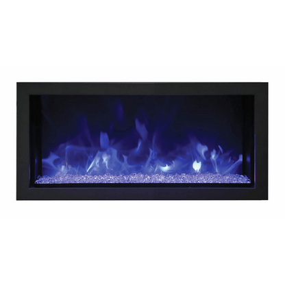 Remii by Amantii 35" Extra Slim Series Built-in Electric Fireplace with Black Steel Surround