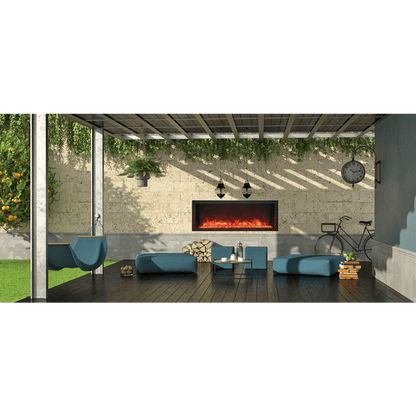 Remii by Amantii 35" Extra Slim Series Built-in Electric Fireplace with Black Steel Surround